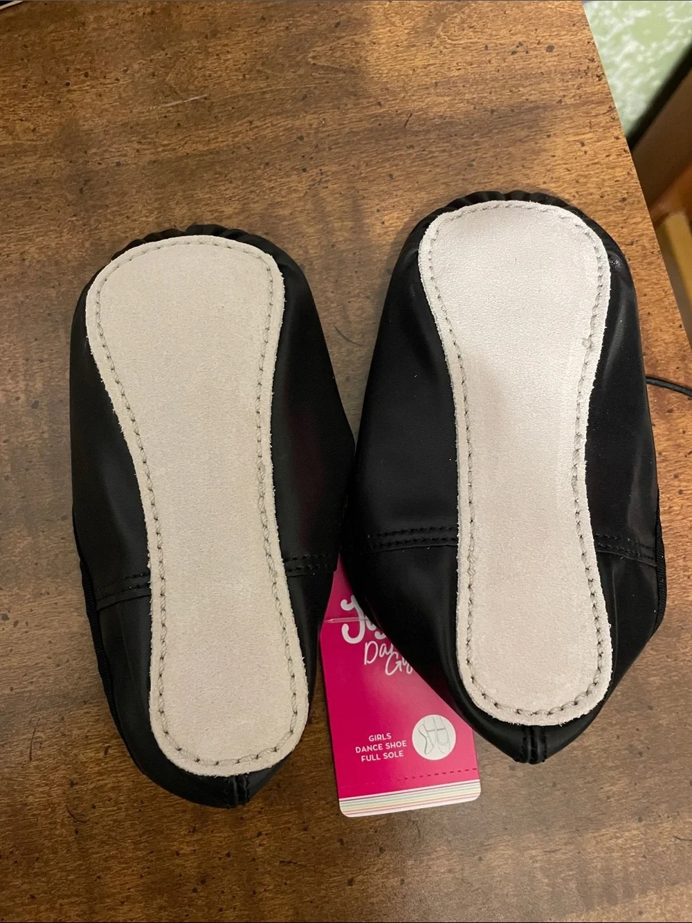 Justice Black Slip-On Dance Shoes with Elastic Strap
